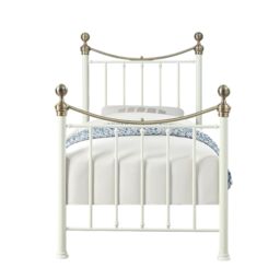 OAT Home Hampstead Traditional Style Metal Bed Frame in White - Size: Single - thumbnail 8
