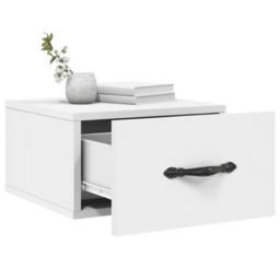 Berkfield Home Wall-mounted Bedside Cabinet White 35x35x20 cm - Size: 35 x 35 x 20 cm - thumbnail 4