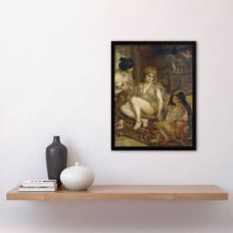 Artery8 Pierre Auguste Renoir Framed Wall Art Interior of a Harem in Montmartre in Brown - Size: A4 - thumbnail 2
