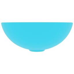 Berkfield Home Bathroom Sink Ceramic Light Green Round in Aqua - thumbnail 3