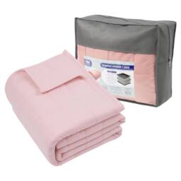 Harbour Housewares Weighted Blanket with Storage Bag - 8kg Breathable Soft Bed Cover in Pink