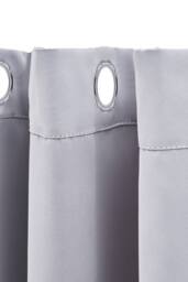 Living and Home 2 Panels Grey Blackout Curtains Polyester Drop Eyelet Curtains for Bedroom and Living Room, 229cm W x 229 cm H in Light Grey - thumbnail 3