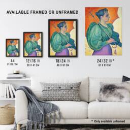 Artery8 Woman With A Parasol Umbrella Paul Signac Framed Wall Art Print - Size: A4 - thumbnail 3