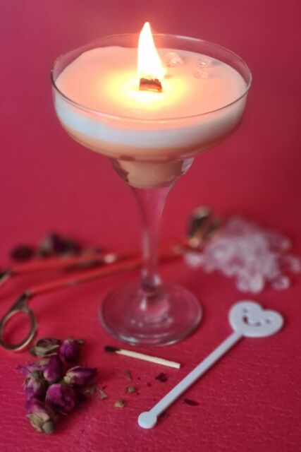 Afewhometruths Handmade Scented Pornstar Martini Cocktail Candle in Pale Orange - image 1