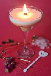 Afewhometruths Handmade Scented Pornstar Martini Cocktail Candle in Pale Orange - thumbnail 1