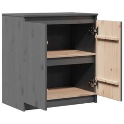 Berkfield Home Side Cabinet Grey 60x36x65 cm Solid Pinewood - Size: 60 x 36 x 65 cm - thumbnail 6
