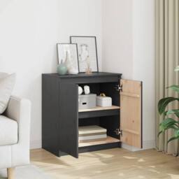 Berkfield Home Side Cabinet Grey 60x36x65 cm Solid Pinewood - Size: 60 x 36 x 65 cm - thumbnail 1