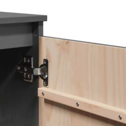 Berkfield Home Side Cabinet Grey 60x36x65 cm Solid Pinewood - Size: 60 x 36 x 65 cm - thumbnail 9