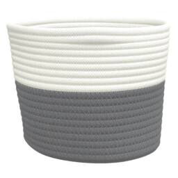 Berkfield Home Storage Baskets 2 pcs Grey & White √ò24x18 cm Cotton - Size: 24x18 cm - thumbnail 6