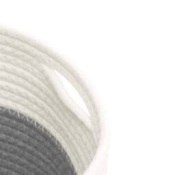 Berkfield Home Storage Baskets 2 pcs Grey & White √ò24x18 cm Cotton - Size: 24x18 cm - thumbnail 7