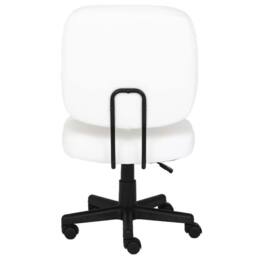 Nordara White-Armless Office Chair PU Leather Desk Chair Swivel Chair in White - thumbnail 5