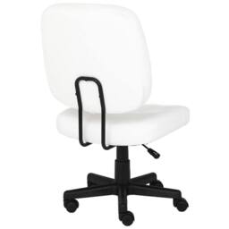 Nordara White-Armless Office Chair PU Leather Desk Chair Swivel Chair in White - thumbnail 1