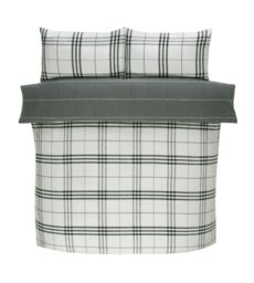 Rapport Home Harris Check Microfibre Duvet Cover Set with Pillowcase in Grey - Size: King - thumbnail 3