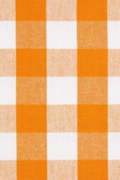 Homescapes Cotton Block Check Gingham Eyelet Curtain Pair in Orange - Size: 117 cm width x 137 cm drop - thumbnail 5