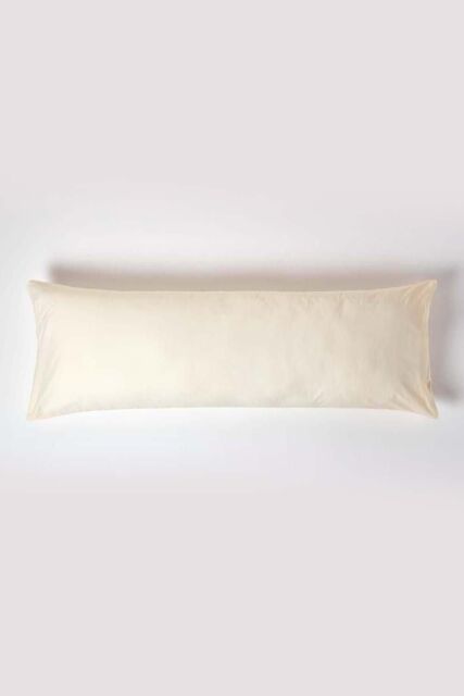 Homescapes Egyptian Cotton Housewife Body Pillowcase 200 TC in Cream - image 1