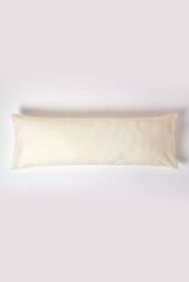 Homescapes Egyptian Cotton Housewife Body Pillowcase 200 TC in Cream - thumbnail 1