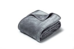 Snug City Mink Throw Soft Touch Blanket Fleece Faux Fur in Grey - Size: 127 cm x 152 cm - thumbnail 2
