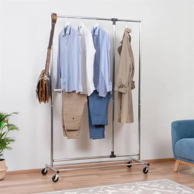 KORVIXA Heavy Duty Clothes Rail in Silver - Size: 1000mm - image 1