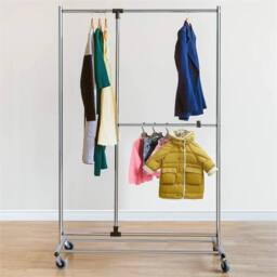 KORVIXA Heavy Duty Clothes Rail in Silver - Size: 1000mm - thumbnail 2