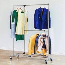 KORVIXA Heavy Duty Clothes Rail in Silver - Size: 1000mm - thumbnail 4