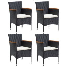 Berkfield Home 5 Piece Garden Dining Set with Cushions Black - thumbnail 2