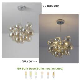 NIVOR 3-Light Modern Sputnik Chandelier Gold Globe Glass Ball Pendant Light in Brown - thumbnail 3