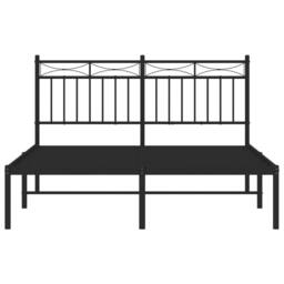 Berkfield Home Metal Bed Frame with Headboard Black 140x190 cm - thumbnail 5