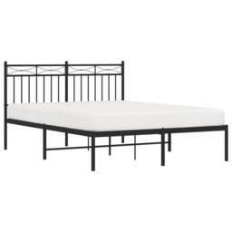 Berkfield Home Metal Bed Frame with Headboard Black 140x190 cm - thumbnail 3