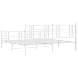 Berkfield Home Metal Bed Frame without Mattress with Footboard White 193x203cm - Size: 193x203 cm - thumbnail 6