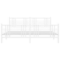 Berkfield Home Metal Bed Frame without Mattress with Footboard White 193x203cm - Size: 193x203 cm - thumbnail 4