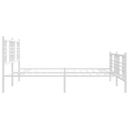Berkfield Home Metal Bed Frame without Mattress with Footboard White 193x203cm - Size: 193x203 cm - thumbnail 5