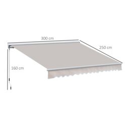 OUTSUNNY Garden Door Awning Retractable Canopy Electric Patio Shelter in White - thumbnail 3