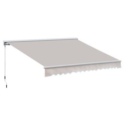 OUTSUNNY Garden Door Awning Retractable Canopy Electric Patio Shelter in White - thumbnail 2