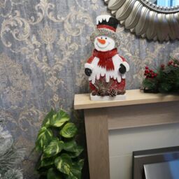 52cm Red Snowman Christmas Tabletop Figures Window Wall Door Glitter Foam Showpiece Decorations - thumbnail 1