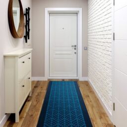 RugsX Anti-Slip Feathers Runner in Blue - Size: 100 cm x 150 cm - thumbnail 3
