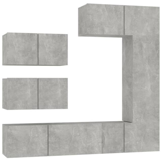 Berkfield Home 6 Piece TV Cabinet Set Concrete Grey Engineered Wood - image 1