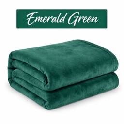 Grace Lazzaro Flannel Fleece Ultrasoft Throw Blankets in Emerald - Size: 220 cm x 240 cm - thumbnail 2