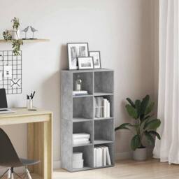 Berkfield Home Classic Book Cabinet/Sideboard Concrete Grey 66x30x130 cm Enginee - Size: 66 x 30 x 130 cm - thumbnail 2