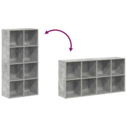 Berkfield Home Classic Book Cabinet/Sideboard Concrete Grey 66x30x130 cm Enginee - Size: 66 x 30 x 130 cm - thumbnail 9