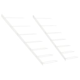 Berkfield Home Wall-mounted Wine Rack for 7 Bottles 2 pcs White Metal - thumbnail 2