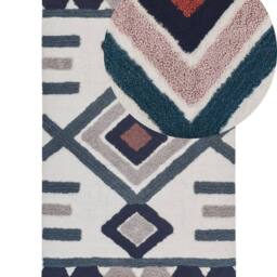 Wyld and Coco Handwoven Cotton Rug 140 x 200 cm Multicolour Scandinavian - Size: 140 cm x 200 cm - thumbnail 2