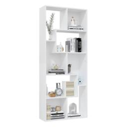 Berkfield Home Book Cabinet White 67x24x161 cm Engineered Wood - Size: 67 x 24 x 161 cm - thumbnail 4