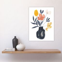 "Artery8 Boho Abstract Watercolour Flower Bouquet in Vase Wall Art Print - Size: W12"" x H16""" - thumbnail 4