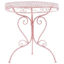 Wyld and Coco Pink 3-Piece Powder-Coated Iron Bistro Set Seats 2 - thumbnail 4