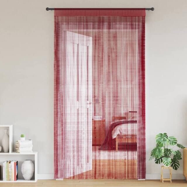 Berkfield Home String Curtains 2 pcs 100x250 cm Burgundy - image 1