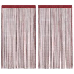 Berkfield Home String Curtains 2 pcs 100x250 cm Burgundy - thumbnail 2