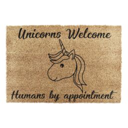 Artsy Mats Unicorns Welcome Humans By Appointment Doormat in Black - Size: 40 cm x 60 cm - thumbnail 5