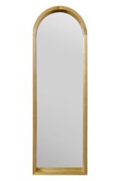 "MirrorOutlet Solid Oak Framed Arched Leaner / Wall Mirror 47"" X 16"" (120CM X 40CM) in Beige - Size: 1 Pack" - thumbnail 3