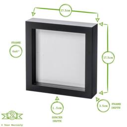 "Nicola Spring 3D Box Photo Frames - 6"" x 6"" - Pack of 5 in Grey" - thumbnail 4