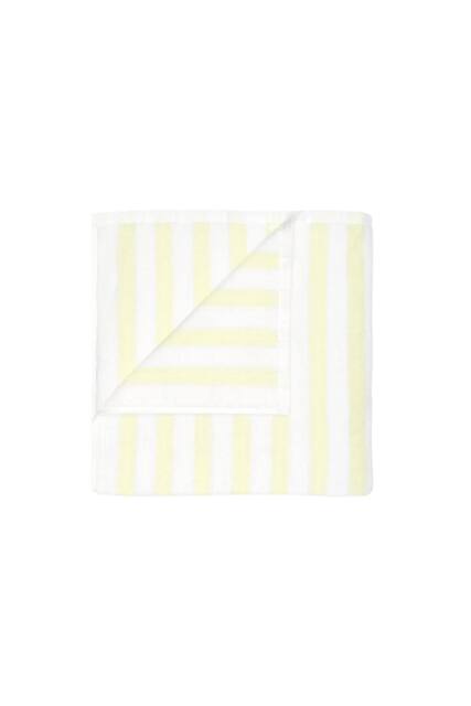 Blomus ARTO Bath Towel with Wide Stripes - White/Transparent Yellow in White - image 1